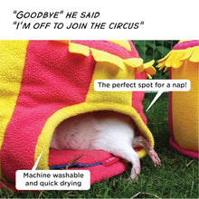 Load image into Gallery viewer, HayPigs!® Circus Hidey Hut™ - Fleece Hidey Hut