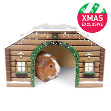 Load image into Gallery viewer, Rosewood Cupid & Comet Winter Cabin Hideaway for Guinea Pigs and Small Rabbits