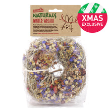 Load image into Gallery viewer, Rosewood Naturals Winter Flower 'n Hay Wreath Hanging Treat