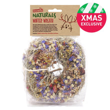 Load image into Gallery viewer, Rosewood Naturals Winter Flower 'n Hay Wreath Hanging Treat