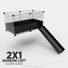 Load image into Gallery viewer, Ozzy Cages 2x1 C&C Narrow Loft Kit - Clear Sided - C&C Guinea Pig Cage Enclosure - Black