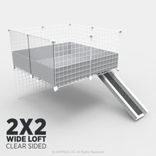 Load image into Gallery viewer, Ozzy Cages 2x2 C&C Wide Loft Kit - Clear Sided - C&C Guinea Pig Cage Enclosure - Grey