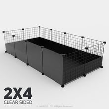 Load image into Gallery viewer, Ozzy Cages 2x4 C&C Enclosure - Clear Sided - C&C Guinea Pig Cage Enclosure - Ozzy Cages - Black