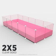 Load image into Gallery viewer, Ozzy Cages 2x5 C&C Enclosure - Clear Sided - C&C Guinea Pig Cage - Pink