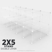 Load image into Gallery viewer, Ozzy Cages C&C Stand Kit - Ozzy Cages - 2x5 - Double Layer - White