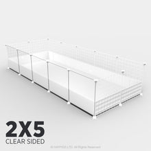 Load image into Gallery viewer, Ozzy Cages 2x5 C&C Enclosure - Clear Sided - C&C Guinea Pig Cage - White