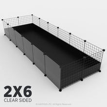 Load image into Gallery viewer, Ozzy Cages 2x6 C&C Enclosure - C&C Guinea Pig Cage - Black