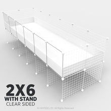 Load image into Gallery viewer, Ozzy Cages 2x6 C&C Enclosure - C&C Guinea Pig Cage -White - Stand