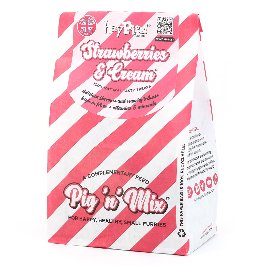 HayPigs!® Strawberries & Cream™ (100g) in Eco Refill Bag