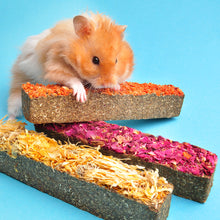 Load image into Gallery viewer, Little One Meadow Grass Stick with Topping - 3 Pack (Carrot, Marigold, Rose Petals)