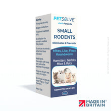 Load image into Gallery viewer, Petsolve Anti-Parasite - Small Rodents (Hamsters, Gerbils, Mice, Rats) - 10ml | 100 Drops
