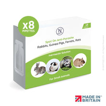 Load image into Gallery viewer, Naqua Spot-on (x8) Anti-Parasite Ivermectin for Small Animals (Rabbits, Guinea Pigs, Rats and Ferrets) - 8 pipettes