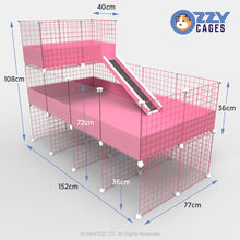 Load image into Gallery viewer, Guinea Pig 2x4 C&C Enclosure with Clear Side – Pink