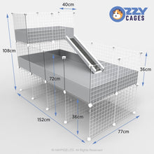 Load image into Gallery viewer, Ozzy Cages 2x4 C&C Enclosure - Clear Sided - C&C Guinea Pig Cage Enclosure - Ozzy Cages