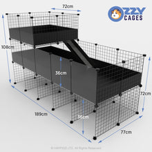 Load image into Gallery viewer, Ozzy Cages 2x5 C&C Enclosure - Clear Sided - Black