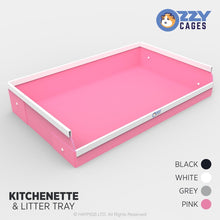 Load image into Gallery viewer, Ozzy Kitchenette & Litter Tray for Guinea Pigs - C&C Guinea Pig Cage Enclosure - Ozzy Cages - Pink