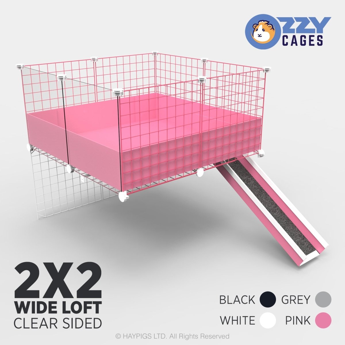 Ozzy Cages 2x2 C&C Wide Loft Kit - Clear Sided – HAYPIGS