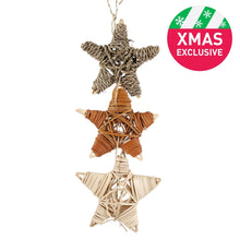 Load image into Gallery viewer, Rosewood Cupid & Comet Woven Star Trio