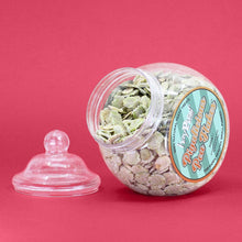 Load image into Gallery viewer, HayPigs!® Pigalicious Pea Flakes™ (300g) in Small Collectors Jar