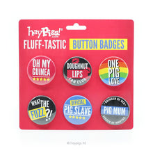 Load image into Gallery viewer, HayPigs!® Fluff - tastic Button Badge Set