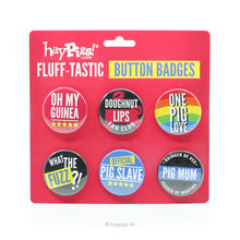 Load image into Gallery viewer, HayPigs!® Fluff-tastic Button Badge Set
