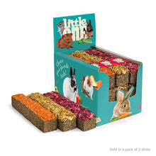 Load image into Gallery viewer, Little One Meadow Grass Stick with Topping - 3 Pack (Carrot, Marigold, Rose Petals)