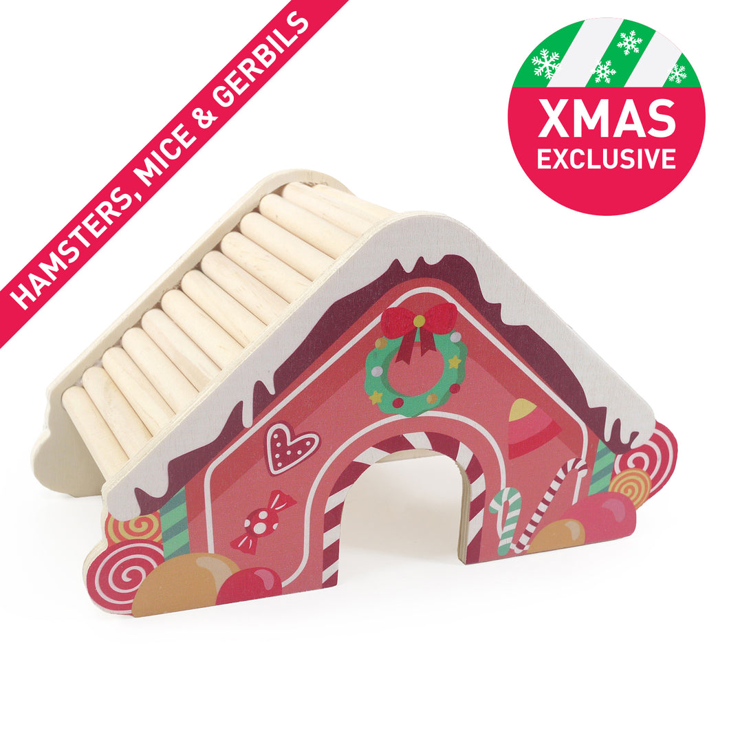 Rosewood Wooden Christmas Gingerbread House for Hamsters, Mice & Gerbils