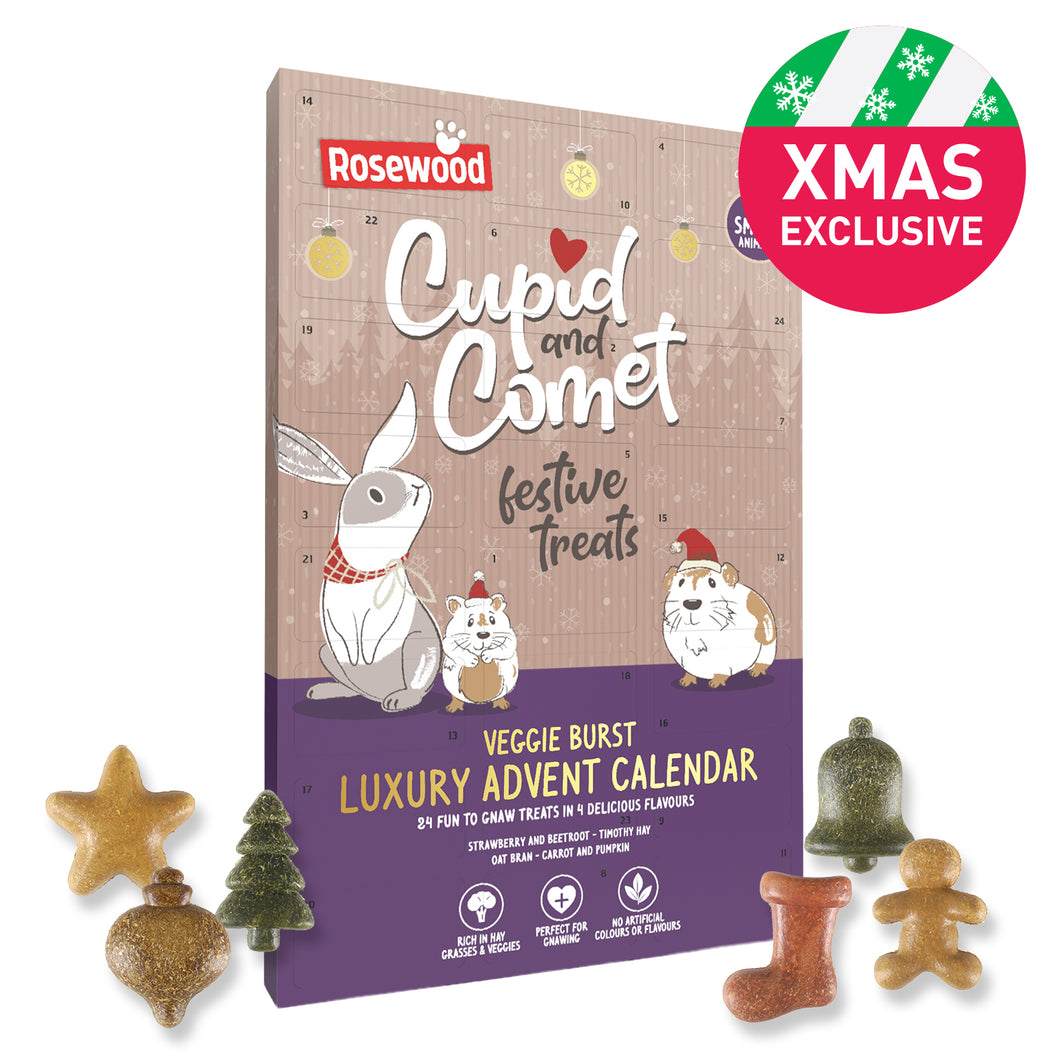 Small Animal Advent Calendar - Rosewood Cupid & Comet Luxury Veggie Burst Advent Calendar 120g