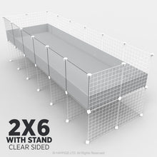 Load image into Gallery viewer, Ozzy Cages 2x6 C&amp;C Enclosure - Clear Sided - Grey
