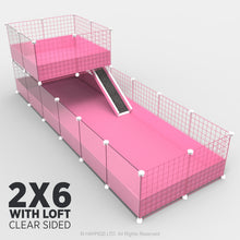Load image into Gallery viewer, Ozzy Cages 2x6 C&amp;C Enclosure - Clear Sided - Pink
