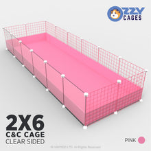 Load image into Gallery viewer, Ozzy Cages 2x6 C&amp;C Enclosure - Clear Sided - Pink
