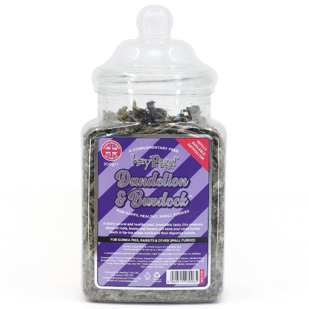 HayPigs!® Dandelion & Burdock™ (300g) in Large Collectors Jar
