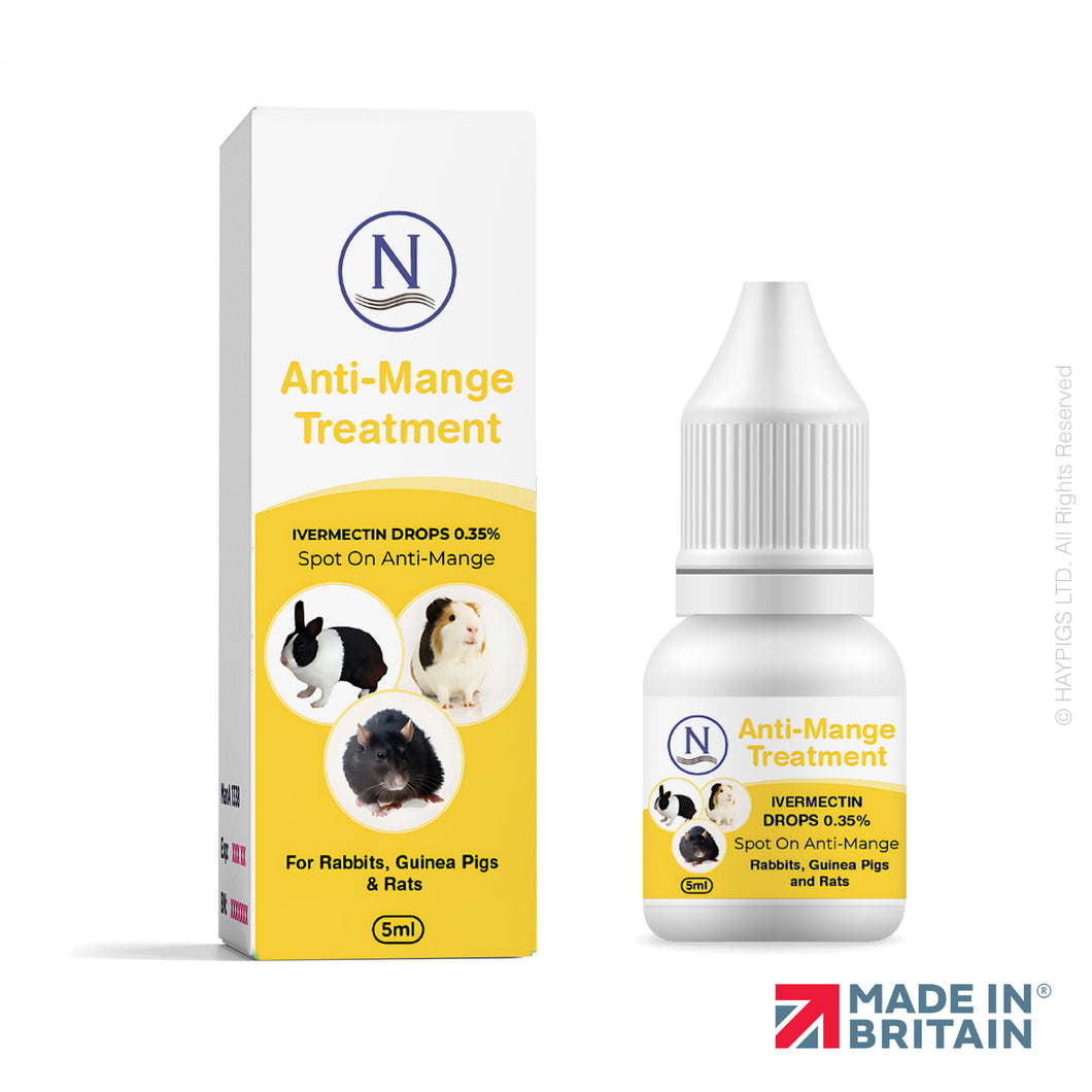 Naqua Anti-Mange Spot-On Ivermectin (Rabbits, Guinea Pigs, Rats) - 5ml | 50 Drops