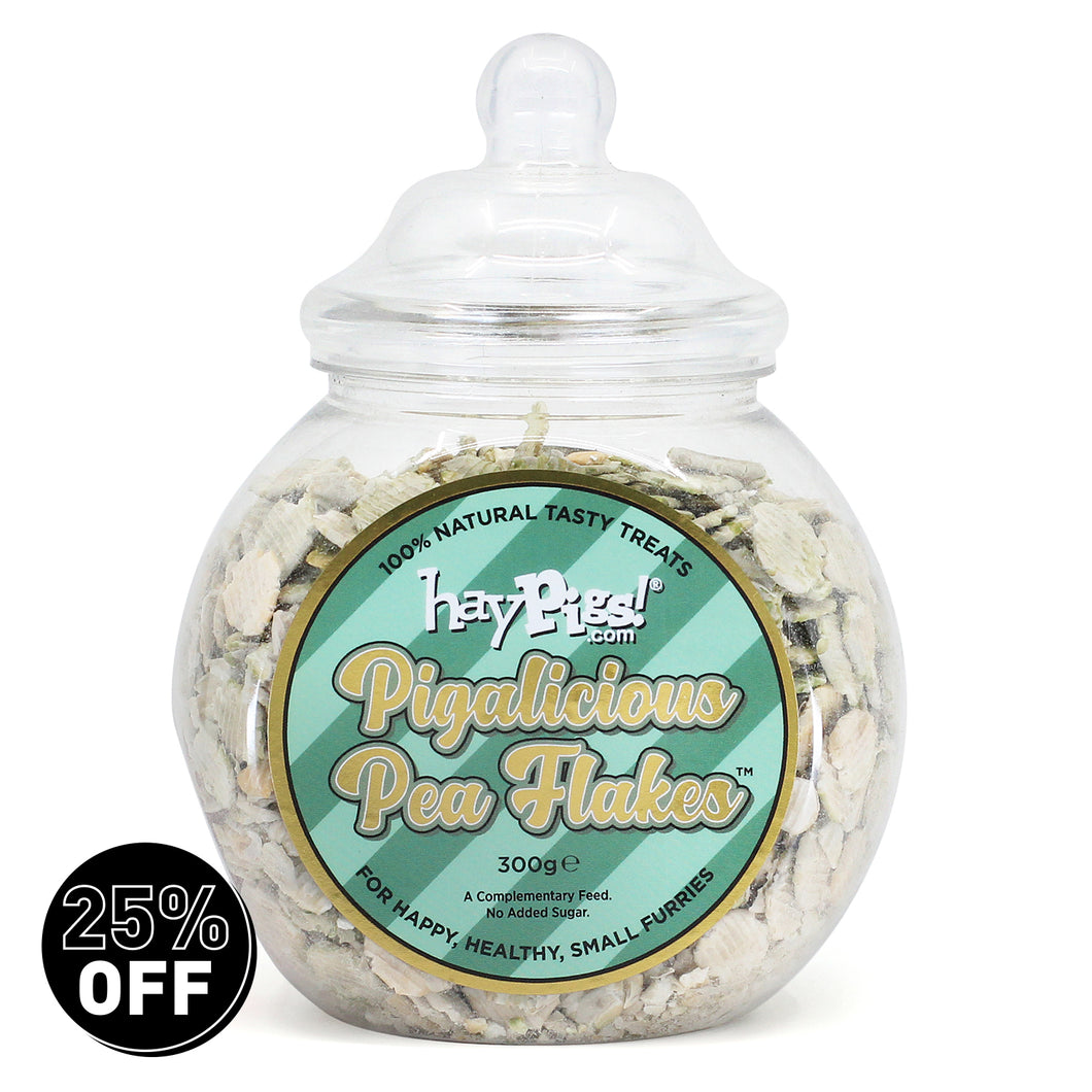 HayPigs!® Pigalicious Pea Flakes™ (300g) in Small Collectors Jar