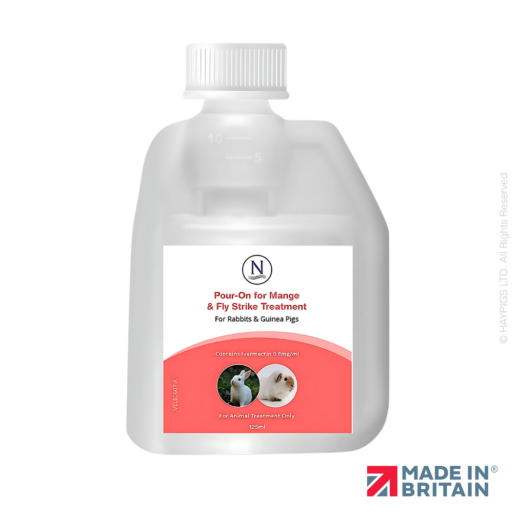 Naqua Mange & Flystrike Pour On Ivermectin (Rabbits & Guinea Pigs) - 125ml | 12 Doses