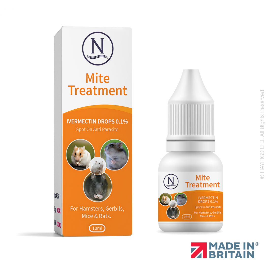 Naqua Mite Treatment Spot-On Ivermectin (Hamsters, Gerbils, Mice, Rats) - 10ml | 100 Drops