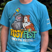 Load image into Gallery viewer, Official Piggy Fest 2026 - Guinea Pig T-shirt - Unisex - Blue
