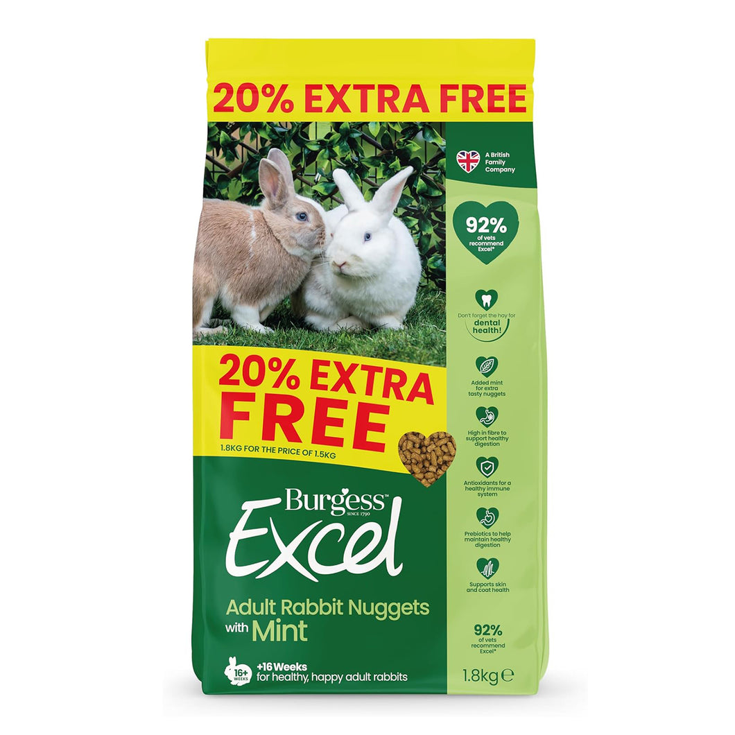 Burgess Excel Adult Rabbit Nuggets with Mint