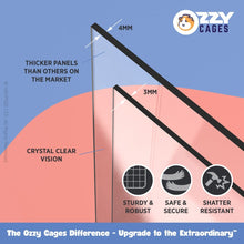 Load image into Gallery viewer, Clear guinea pig C&amp;C cage panels comparison - Ozzy Cages
