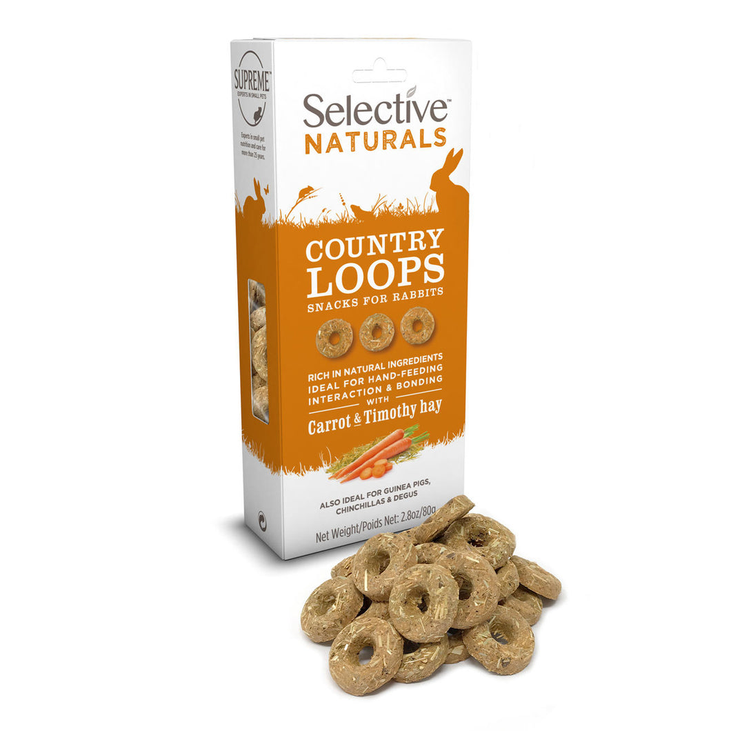 Selective Naturals Country Loops with Carrot and Timothy Hay, 80g