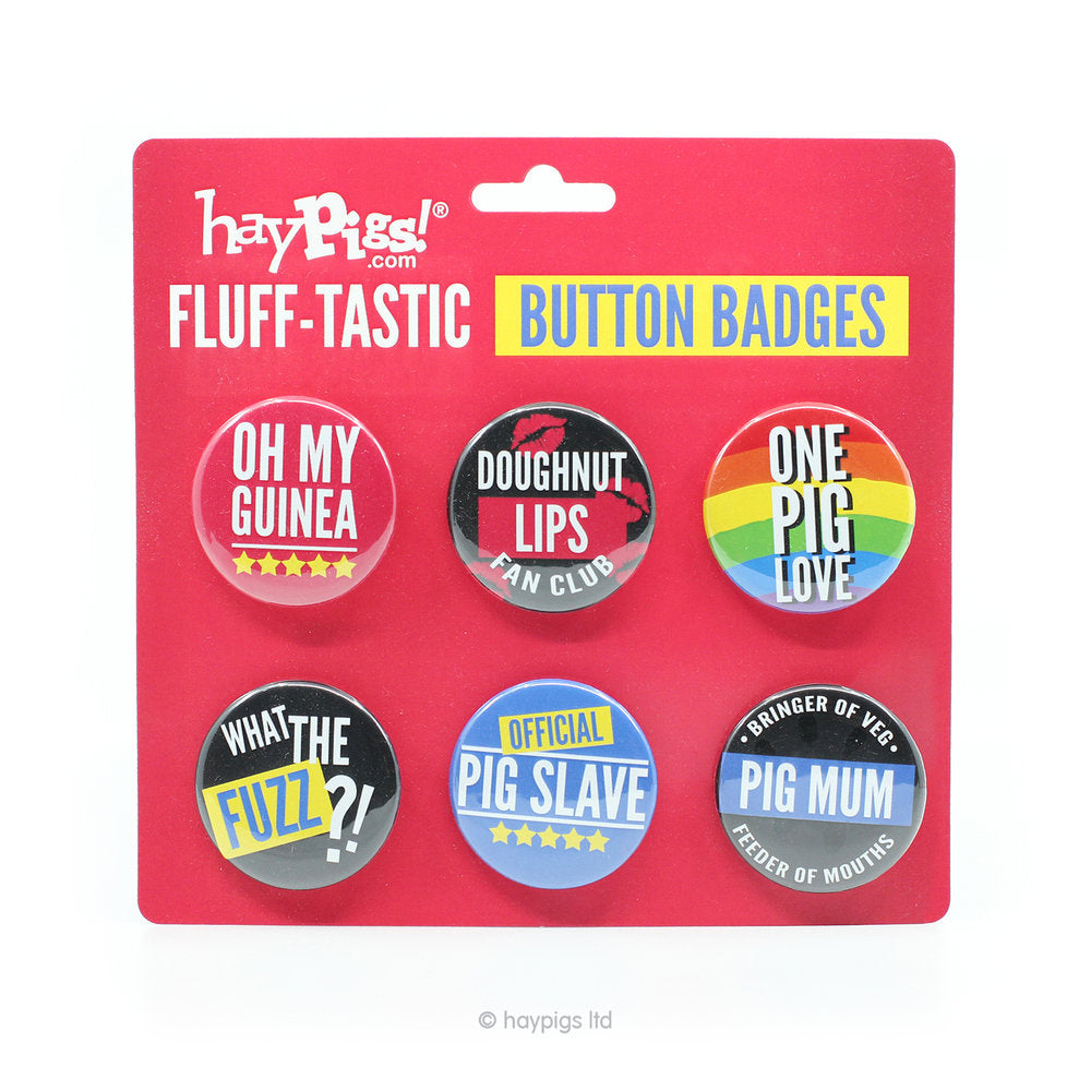 HayPigs!® Fluff-tastic Button Badge Set