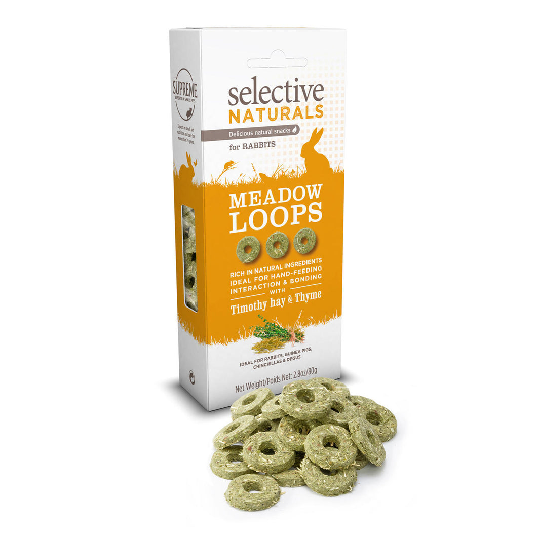 Selective Naturals Meadow Loops with Timothy Hay and Thyme, 80g